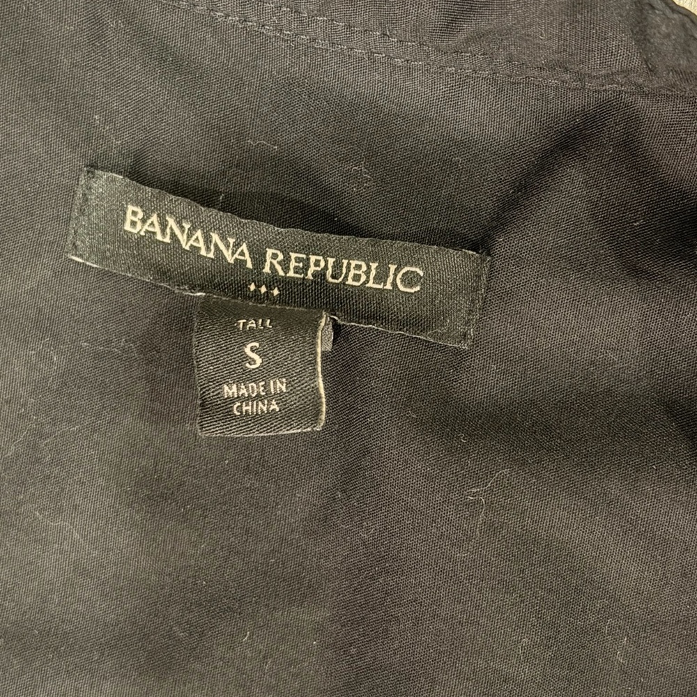 Banana Republic Black Pleated Hem Midi Shirt Dress - Picture 8 of 9